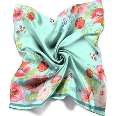 Scarf Silk Custom Pattern Blodau