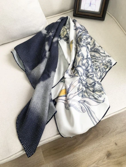Custom Made Double-sided Two Color Silk Scarf