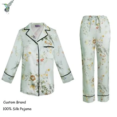 Custom Brand 100 y cant Mulberry Silk Pyjamas Set