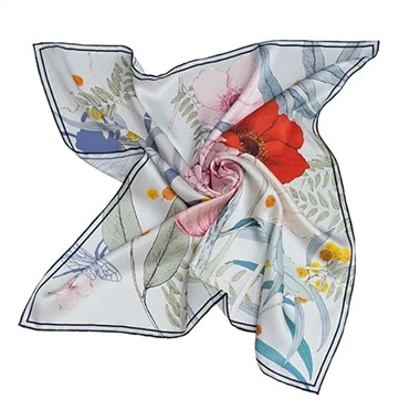 Custom Digital Printing Lady Square Silk Scarf